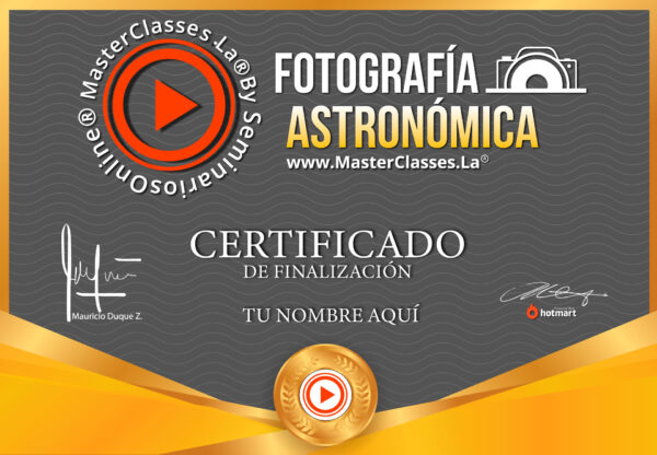 Certificado Fotografía astronómica